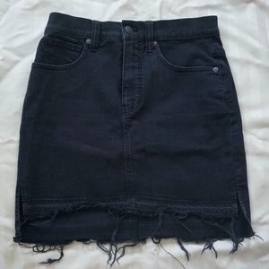 Madewell black ashcraft wash denim mini skirt